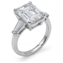 Afbeelding in Gallery-weergave laden, 5.80 Karaat Smaragd & Baguettes Natuurlijke Echte Diamant (Niet labgekweekt) Drie Steen Ring Witgoud Nieuw