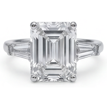 Afbeelding in Gallery-weergave laden, 5.80 Karaat Smaragd & Baguettes Natuurlijke Echte Diamant (Niet labgekweekt) Drie Steen Ring Witgoud Nieuw