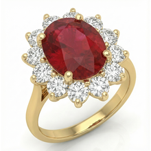 Afbeelding in Gallery-weergave laden, echte round robijn 5karaat ring op wit