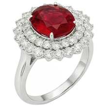 Afbeelding in Gallery-weergave laden, echte round robijn 6.25karaat ring close-up detail