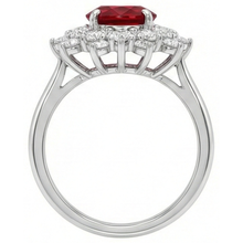 Afbeelding in Gallery-weergave laden, 6.50 ct natuurlijke rode robijn met Natuurlijke echte diamanten ( niet in een laboratorium gekweekt ) ring witgoud