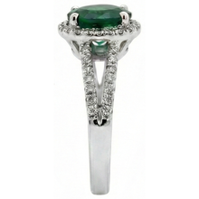 Afbeelding in Gallery-weergave laden, 6.55 Ct Rond Geslepen Groene Smaragd GIA Natuurlijke uit de aarde gewonnen Diamanten Ring Witgoud 14K