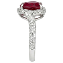 Afbeelding in Gallery-weergave laden, 6.75 Ct Rode Robijn Hartvorm Met Diamanten Ring Goud 14K