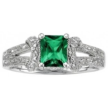 Afbeelding in Gallery-weergave laden, 6 ct prinses geslepen Groente smaragd Natuurlijke echte diamanten ( niet in een laboratorium gekweekt ) ring wit goud fijne sieraden