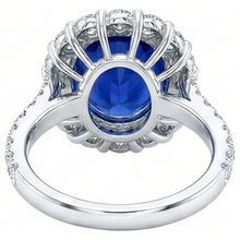 Afbeelding in Gallery-weergave laden, 6 Karaat Sri Lanka Saffier Natuurlijke uit de aarde gewonnen Diamant Edelsteen Ring Witgoud 14K