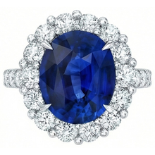 Afbeelding in Gallery-weergave laden, 6 Karaat Sri Lanka Saffier Natuurlijke uit de aarde gewonnen Diamant Edelsteen Ring Witgoud 14K