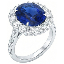 Afbeelding in Gallery-weergave laden, 6 Karaat Sri Lanka Saffier Natuurlijke uit de aarde gewonnen Diamant Edelsteen Ring Witgoud 14K