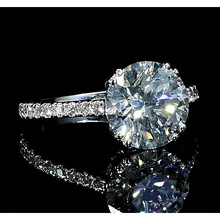 Afbeelding in Gallery-weergave laden, 6.50 Karaat Dames Echt Diamanten Ring Solitaire Met Accenten