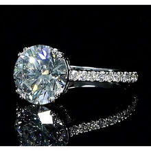 Afbeelding in Gallery-weergave laden, 6.50 Karaat Dames Echt Diamanten Ring Solitaire Met Accenten