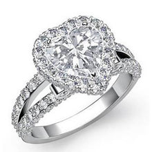 Afbeelding in Gallery-weergave laden, 6.50 Karaat Prachtige Hart Geslepen Halo Echt Diamanten Ring Goud 14K