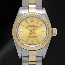 Afbeelding in Gallery-weergave laden, 67193 Rolex Oyster Perpetual Champagne Wijzerplaat Dameshorloge