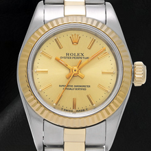 Afbeelding in Gallery-weergave laden, 67193 Rolex Oyster Perpetual Champagne Wijzerplaat Dameshorloge