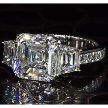 Afbeelding in Gallery-weergave laden, 6 Karaat Asscher Echt Diamanten Ring