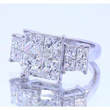 Afbeelding in Gallery-weergave laden, 6 Karaat Echt Diamanten Verlovingsring Prinses Geslepen Wit Goud 14K