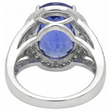 Afbeelding in Gallery-weergave laden, 6,55 karaats centrum ovale tanzaniet fancy ring wit goud 14K