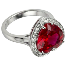 Afbeelding in Gallery-weergave laden, 7.25 ct 14K goud mooie edelsteen ring rode robijn met Natuurlijke echte diamanten ( niet in een laboratorium gekweekt ) sieraden
