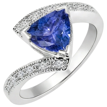 Afbeelding in Gallery-weergave laden, 7.25 ct Solitaire met accent Tanzaniet met Natuurlijke echte diamanten ( niet in een laboratorium gekweekt ) Ring 14K goud