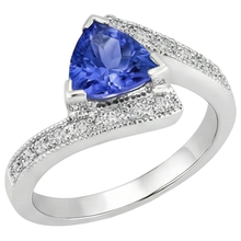 Afbeelding in Gallery-weergave laden, 7.25 ct Solitaire met accent Tanzaniet met Natuurlijke echte diamanten ( niet in een laboratorium gekweekt ) Ring 14K goud