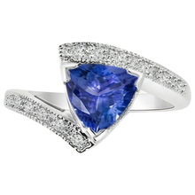 Afbeelding in Gallery-weergave laden, 7.25 ct Solitaire met accent Tanzaniet met Natuurlijke echte diamanten ( niet in een laboratorium gekweekt ) Ring 14K goud