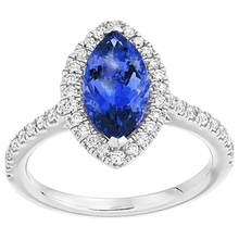 Afbeelding in Gallery-weergave laden, 7.25 karaat Marquise Tanzanite Halo Diamond Ring wit goud 14K