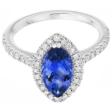 Afbeelding in Gallery-weergave laden, 7.25 karaat Marquise Tanzanite Halo Diamond Ring wit goud 14K
