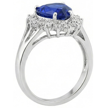 Afbeelding in Gallery-weergave laden, Ring met 7.61 Ct hartvormige blauwe saffier uit Sri Lanka en natuurlijke uit de aarde gewonnen diamanten