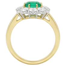 Afbeelding in Gallery-weergave laden, 7 karaat groene smaragd Natuurlijke echte diamanten ( niet in een laboratorium gekweekt ) trouwring goud 14K