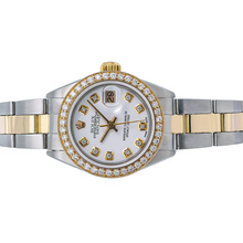 Afbeelding in Gallery-weergave laden, Datumjust Rolex dameshorloge tweekleurige Oester-armband met diamanten wijzerplaat