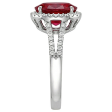 Afbeelding in Gallery-weergave laden, 7,50 ct Natuurlijke echte diamant ( niet in het laboratorium gekweekt ) en rode robijn edelsteen ring sieraden 14k wit goud 14k