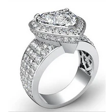 Afbeelding in Gallery-weergave laden, 7,50 Karaat Hart Echt Diamanten Halo Ring Wit Goud 14K