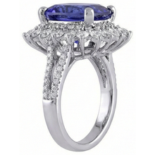 Afbeelding in Gallery-weergave laden, echte round tanzaniet 7.75karaat ring op wit