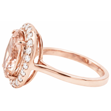 Afbeelding in Gallery-weergave laden, 8.10 ct Morganite fancy ring met Natuurlijke echte diamanten ( niet in een laboratorium gekweekt ) rosé goud 14k