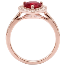 Afbeelding in Gallery-weergave laden, 8,5 Karaat Rode AAA Robijn IGI GECERTIFICEERD Met Diamanten Ring Roségoud 14K