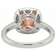 Afbeelding in Gallery-weergave laden, 8.75 ct sprankelende Morganite en Natuurlijke echte diamanten ( niet in een laboratorium gekweekt ) ring wit goud 14k