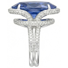 Afbeelding in Gallery-weergave laden, 8 Karaat Ovale Saffier IGI GECERTIFICEERDE Diamanten Ring