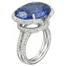 Afbeelding in Gallery-weergave laden, 8 Karaat Ovale Saffier IGI GECERTIFICEERDE Diamanten Ring