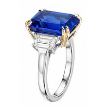 Afbeelding in Gallery-weergave laden, 8 Karaat Blauwe Saffier En IGI GECERTIFICEERDE Diamanten Ring