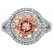 Afbeelding in Gallery-weergave laden, 8 ct Morganite Halo Natuurlijke echte diamanten ( niet in een laboratorium gekweekt ) ring wit goud 14K nieuw
