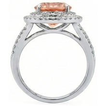 Afbeelding in Gallery-weergave laden, 8 ct Morganite Halo Natuurlijke echte diamanten ( niet in een laboratorium gekweekt ) ring wit goud 14K nieuw