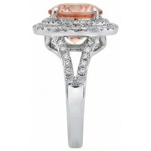 Afbeelding in Gallery-weergave laden, 8 ct Morganite Halo Natuurlijke echte diamanten ( niet in een laboratorium gekweekt ) ring wit goud 14K nieuw