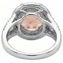 Afbeelding in Gallery-weergave laden, 8 ct Morganite Halo Natuurlijke echte diamanten ( niet in een laboratorium gekweekt ) ring wit goud 14K nieuw