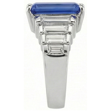 Afbeelding in Gallery-weergave laden, 8 Karaat Sri Lanka Kleur Saffier IGI GECERTIFICEERDE Diamanten Ring Witgoud 14K