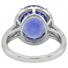 Afbeelding in Gallery-weergave laden, echte round tanzaniet 8.65karaat ring op wit