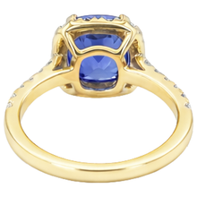 Afbeelding in Gallery-weergave laden, 9.00 Ct Tanzaniet en Natuurlijke uit de aarde gewonnen Diamanten Ring Geelgoud 14K