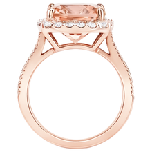 Afbeelding in Gallery-weergave laden, echte round morganiet 9.50karaat ring met diamantaccenten
