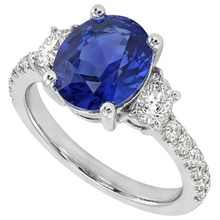 Afbeelding in Gallery-weergave laden, 9 kt Saffier Ring Natuurlijke uit de aarde gewonnen Diamanten Sieraden