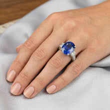 Afbeelding in Gallery-weergave laden, 9 kt Saffier Ring Natuurlijke uit de aarde gewonnen Diamanten Sieraden