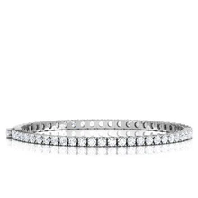Afbeelding in Gallery-weergave laden, 9 Ct Ronde Griffenzetting Echt Diamanten Tennisarmband Witgouden Sieraden