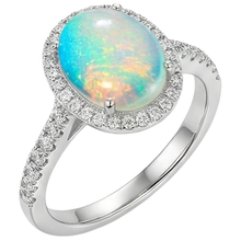 Afbeelding in Gallery-weergave laden, echte round opaal 9.40karaat ring close-up detail