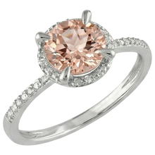 Afbeelding in Gallery-weergave laden, echte round morganiet 9.75karaat ring close-up detail